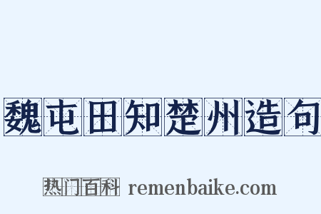 魏屯田知楚州造句是什么意思的图片
